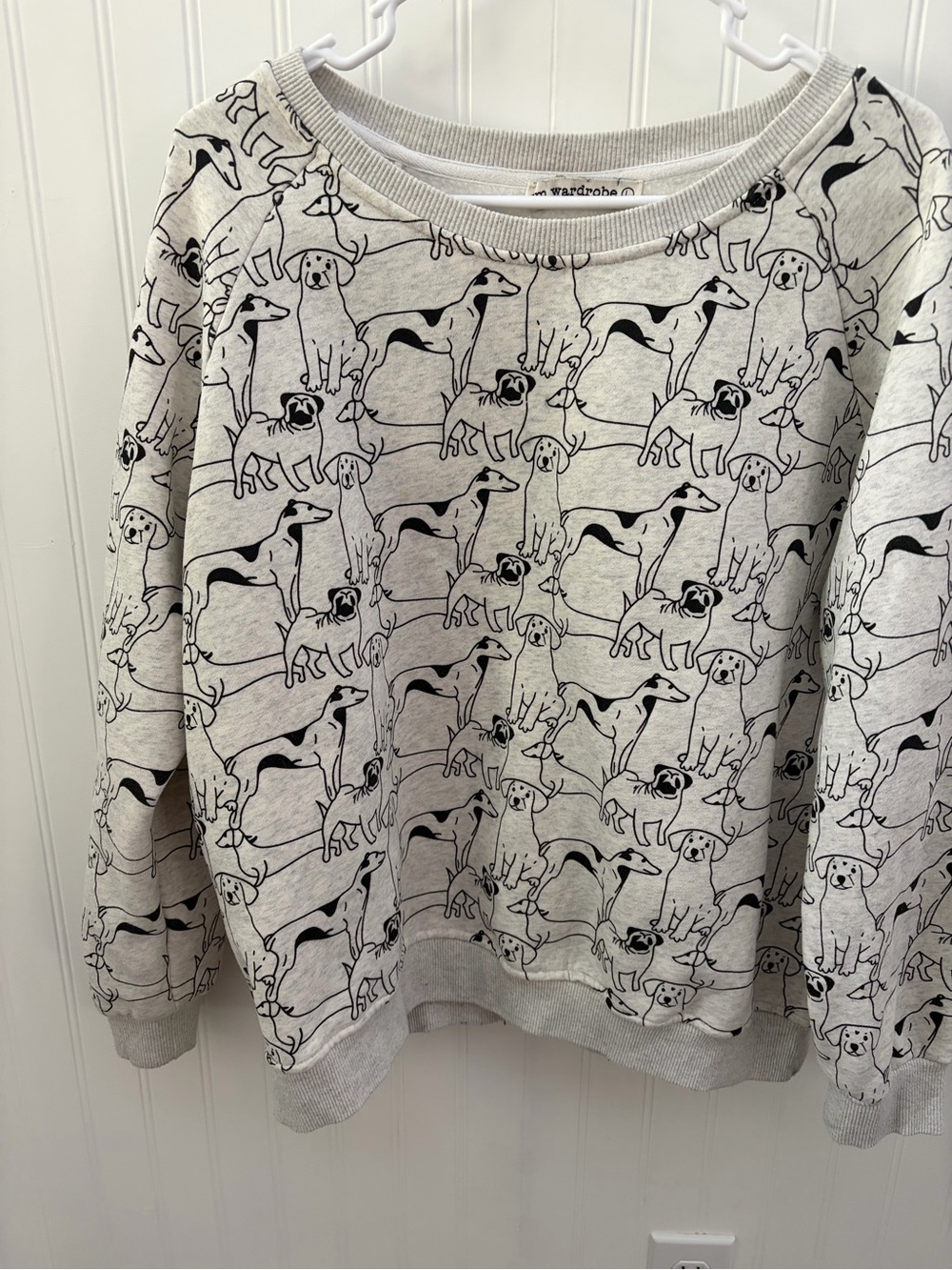 Women’s Grey Dog Print Sweatshirt Sweater